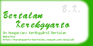 bertalan kerekgyarto business card