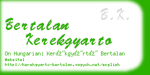 bertalan kerekgyarto business card